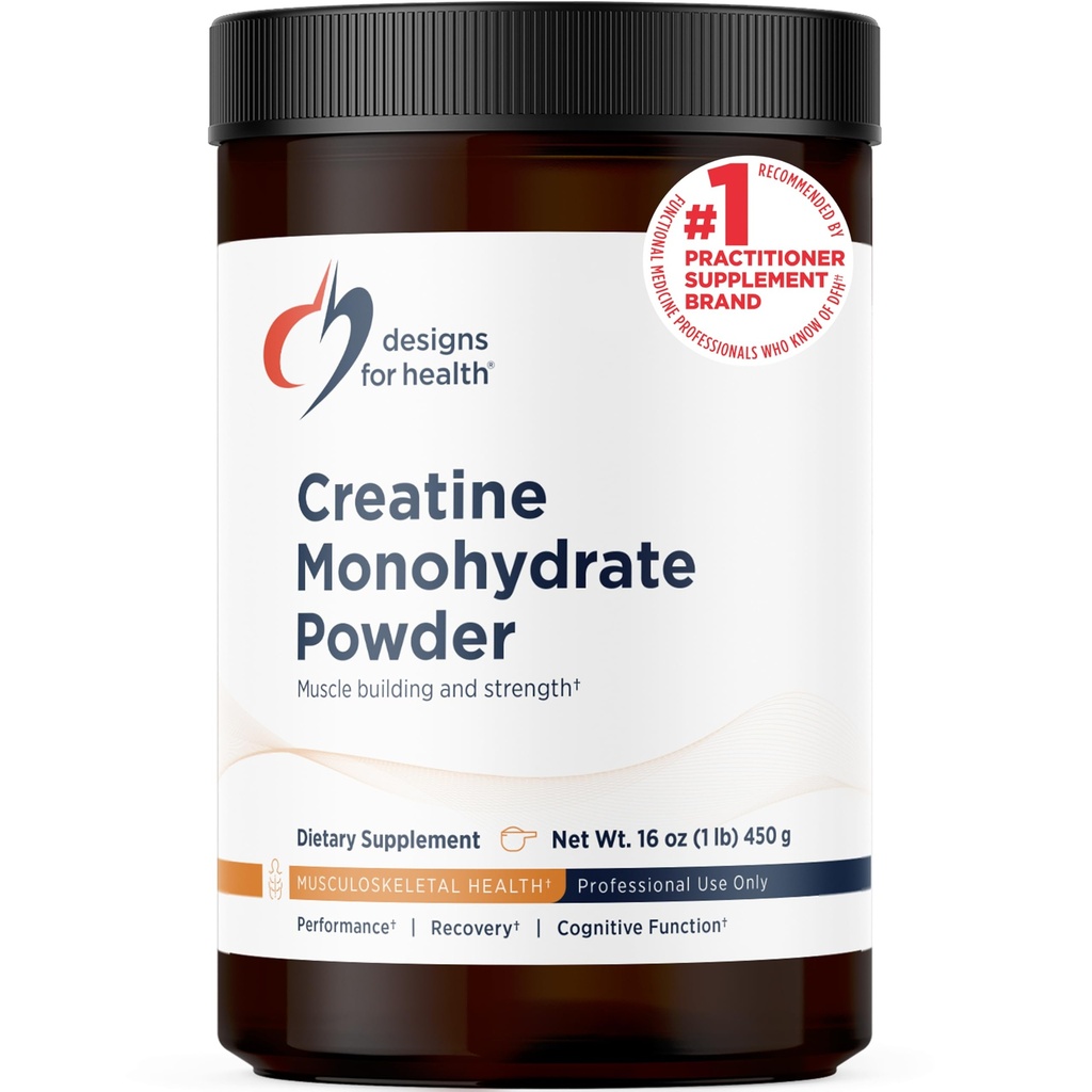 Designs for Health Creatine Monohydrate Powder - Unflavored Micronized Creatine Powder for Women & Men to Support Muscle Strength, Exercise + Brain Health, Pure Creatine Monohydrate 5g (90 Services)
