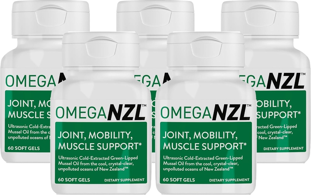 Original Omega-3 Joint Support Supplement, Best Natural Muscle Relief, Green-Lipped Mussel Oil, 300 Softgels, No Fishy Aftertaste