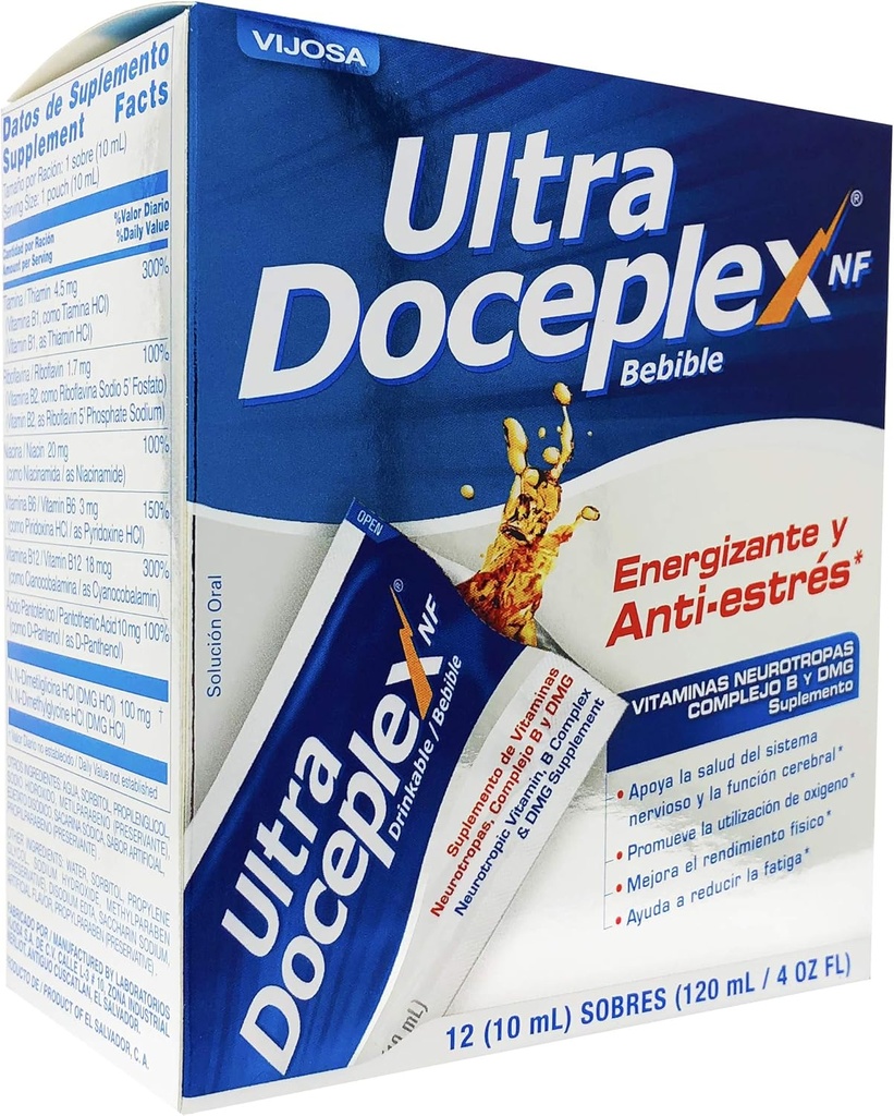 Ultra Doceplex Energy Pouches - Ισχυρό συγκρότημα B σε ένα πουγκί - υγρό, 12 πουγκιά