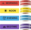 Medicine Stickers Οδηγίες φαρμακευτικής σήμανσης Μόνιμη ετικέτα χαρτιού AM NOON PM για το Pill Planner 0.4 * 1.6inch (Πρωινό μεσημέρι Βραδινό κρεβάτι)