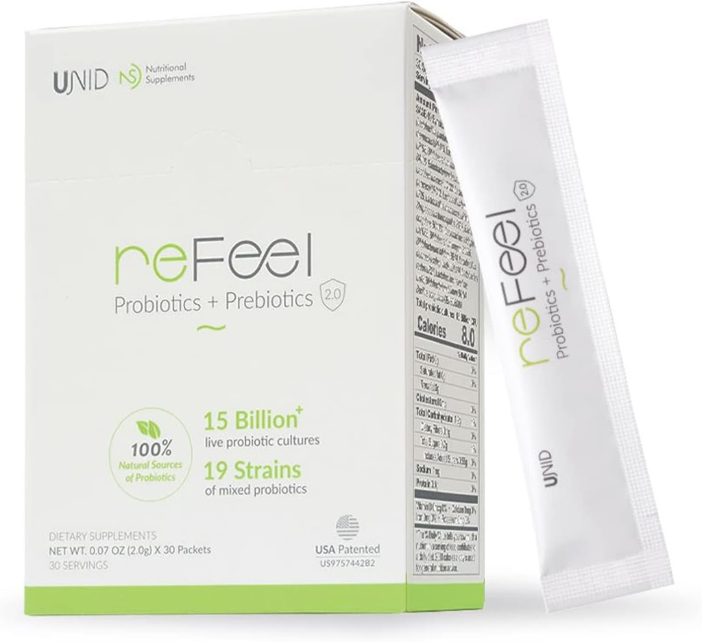 ReFeel 2.0 Daily Probiotic Supplement - 15 Δισεκατομμύρια CFU, Ελαφρώς Γλυκό Γιαούρτι Γεύσης, Περιλαμβάνονται Προβιοτικά, για Βέλτιστη Ισορροπία Καρφιών, Απορρόφηση Θρεπτικών & Συνολική Ευεξία (19 Strain Blend)