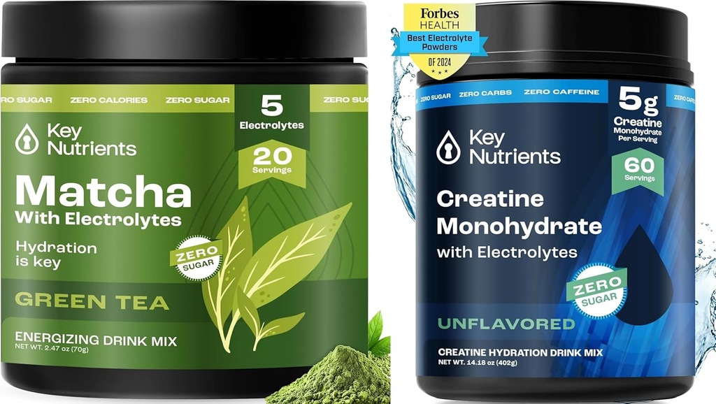 ΒΑΣΙΚΑ ΦΥΤΑ Matcha Powder & Creatine Monohydrate Bundle – Matcha Green Tea (20 μερίδες) + Micronized Creatine Powder Supplement (60 μερίδες) – Ενίσχυση Ενέργειας, Εστίασης & Απόδοσης