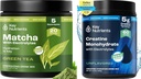 ΒΑΣΙΚΑ ΦΥΤΑ Matcha Powder & Creatine Monohydrate Bundle – Matcha Green Tea (20 μερίδες) + Micronized Creatine Powder Supplement (60 μερίδες) – Ενίσχυση Ενέργειας, Εστίασης & Απόδοσης
