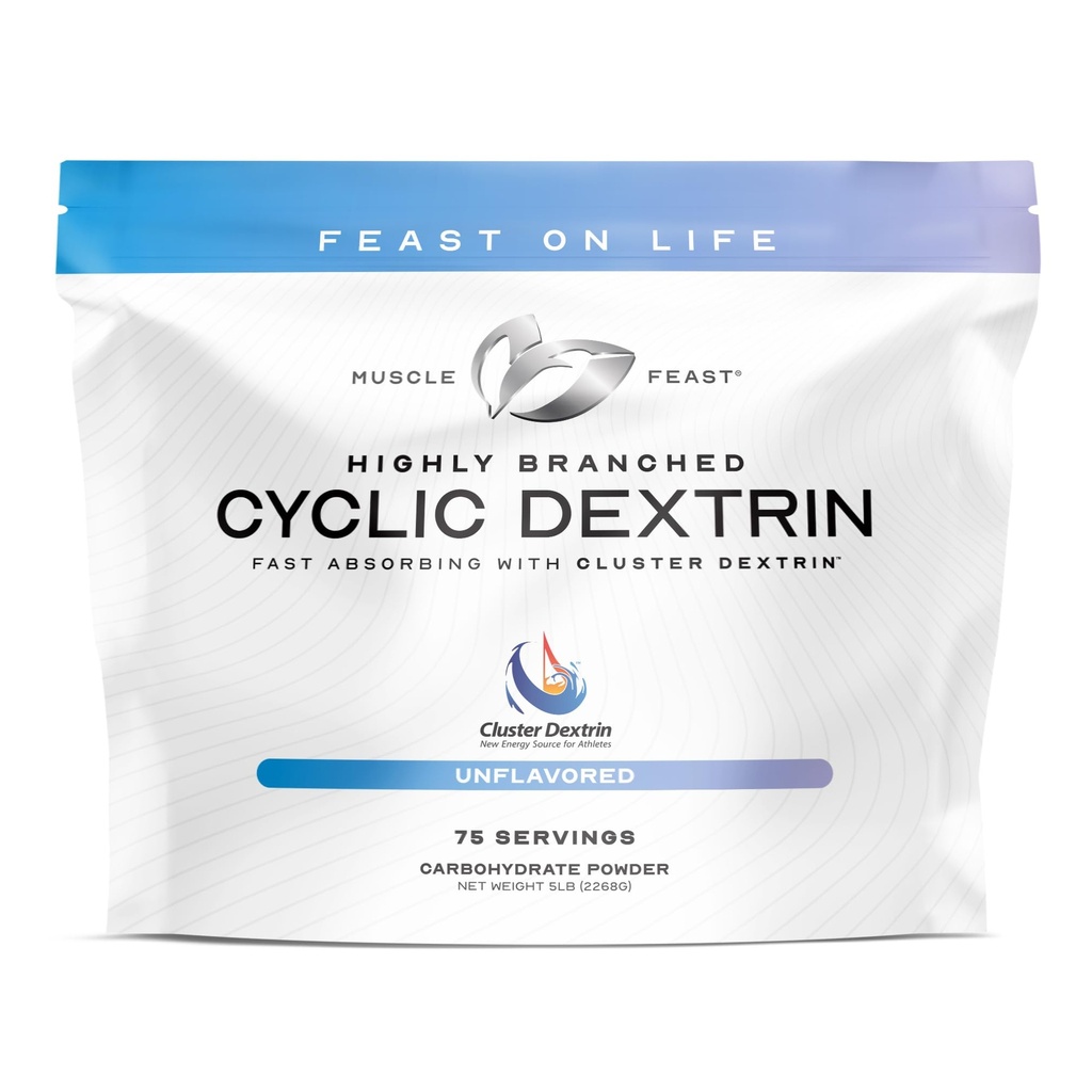 Μύες Ψηλές Κυκλικές Δεξτρίνες Premium Pre-Workout ή μετά την προπόνηση συμπλήρωμα, Χωρίς γεύση, 5lbs