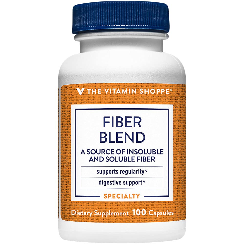 The Vitamin Shoppe Fiber Blend, μια φυσική πηγή αδιάλυτων και διαλυτών ινών, υποστηρίζει Digestive Health & Regularity (100 κάψουλες)