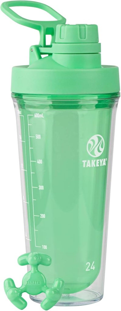 Takeya Protein Shaker - BPA-Free Πλαστικό Μπουκάλι με Leakproof Ψυγειάκι - Easy Carry for Gym & More - Πλυντήριο πιάτων-ασφαλής & επαναχρησιμοποιήσιμο - 24 oz, Pistachio Green