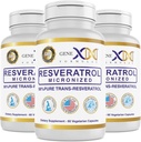 Genex Formulas 98% Pure Trans-Reεσβερατρόλη με BioPerine® για απορρόφηση (3 Pack) Μικρονωμένα, Lab-δοκιμή, Πλήρως Σταθεροποιημένη Resveratrol 600mg - 180X Trans-Reεσβερατρόλη Κάψουλες για υγιή γήρανση