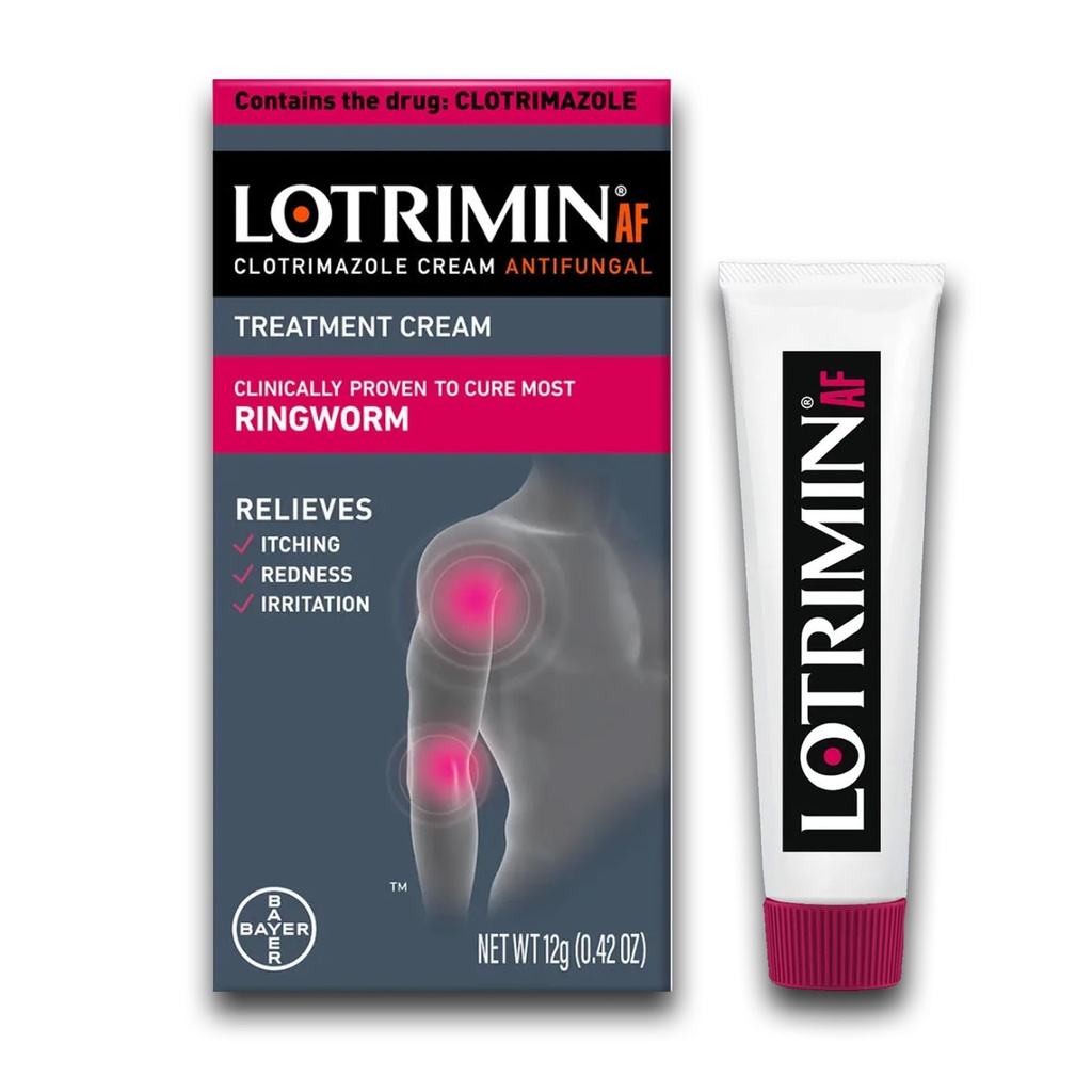 Lotrimin AF Ringworm Cream Clotrimazole 1% - Κλινική Αποδεδειγμένη Αποτελεσματική Αντιμυκητιασική Κρέμα Θεραπεία των περισσότερων Ringworm, Για Ενήλικες και Παιδιά Πάνω από 2 χρόνια, .42 Ουγγιά (12 γραμμάρια)