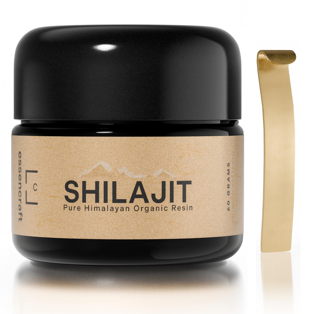 Organic Himalayan Shilajit Resin - 500mg Max Potency, Lab Tested Pure Shilajit for Men and Women, 85+ Trace Minerals Fulvic Acid, Immune Support, Energy & Cognative Performance, 4 Μήνες Προσφορά, 60g
