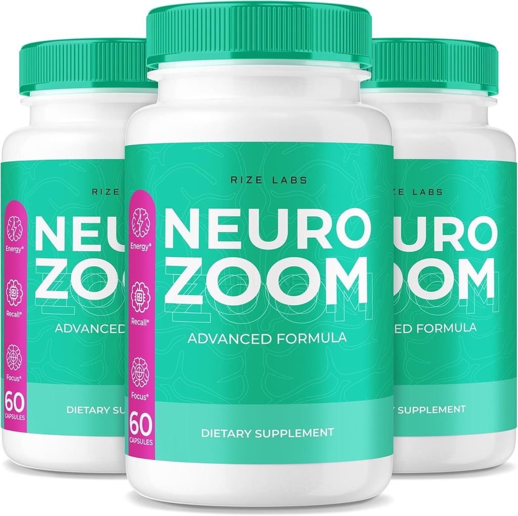(3 Pack) Neuro Zoom Supplement, Neuro Zoom Organic Memory Supporting Formula, Neuro Zoom to Reduce The Negative Effects of Brain Fog, Neuro Zoom Used to Boost Memory, NeuroZoom Reviews (180 Capsules)