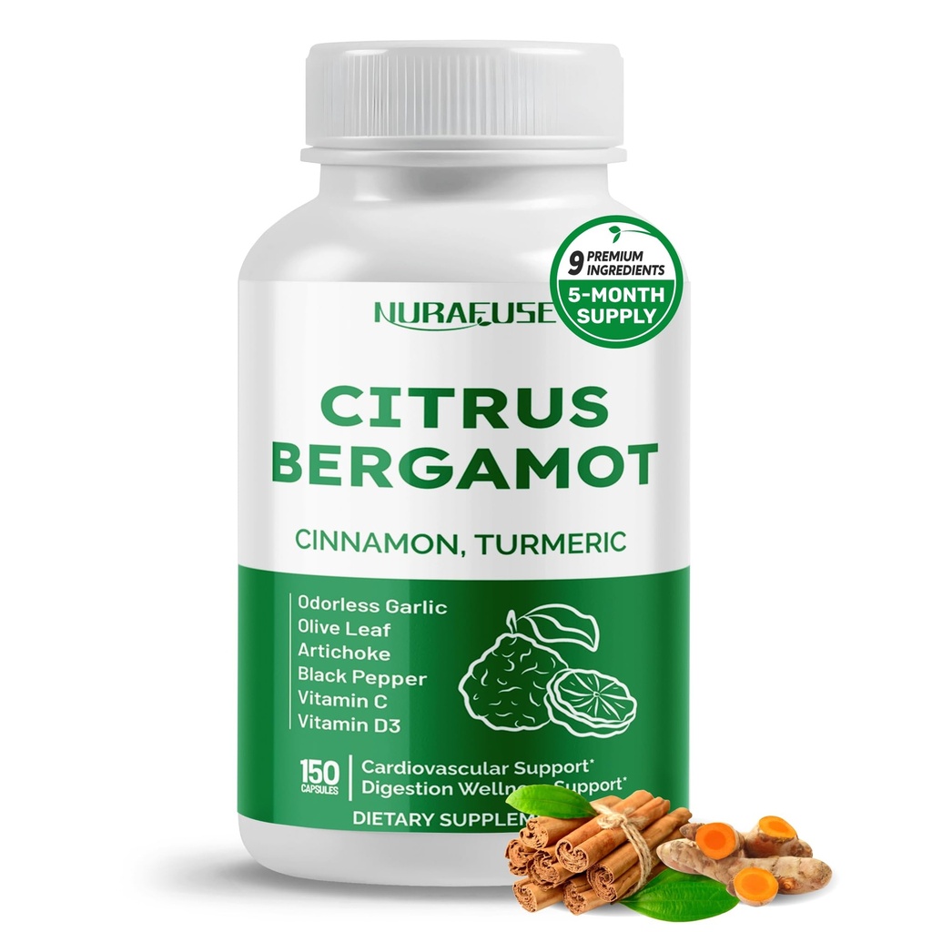 Εσπεριδοειδή Bergamot 9-σε-1 Formula - με κανέλα κουρκουμά Odoreric Σκόρδο, Olive Leaf, Artichoke - Κατασκευάζεται και δοκιμάζεται στις ΗΠΑ