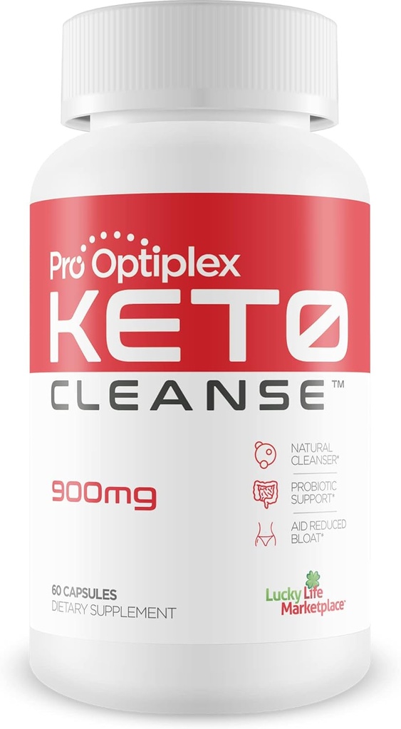 Pro Optiplex Keto Cleanse - Καθαρισμός & Detox Φυσικά - Βότανο Keto Καθαρίστε με Προβιοτικά - Βοήθεια Απορρίμματα & Τοξίνες - Πλήρης Καθαρισμός Σώματος & Καθαρισμός Κολώνων - Υποστήριξη Μειωμένη Μπλόφα