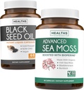 Black Seed Oil & Irish Sea Moss (1-Month Supply) - Wellness Duo Bundle Black Seed Oil (60 Κάψουλες) Ψυχρό-Pressed Nigella Sativa & Irish Sea Moss (60 Κάψουλες) με Bioperine και Bladderwrack