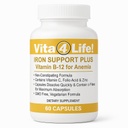 Vita4Life!® Iron Supplement for Daily Support | Formulated for Absorption | Gentle on Stomach | No Fillers | with Vitamin C & B12 | Easy to Take Capsules