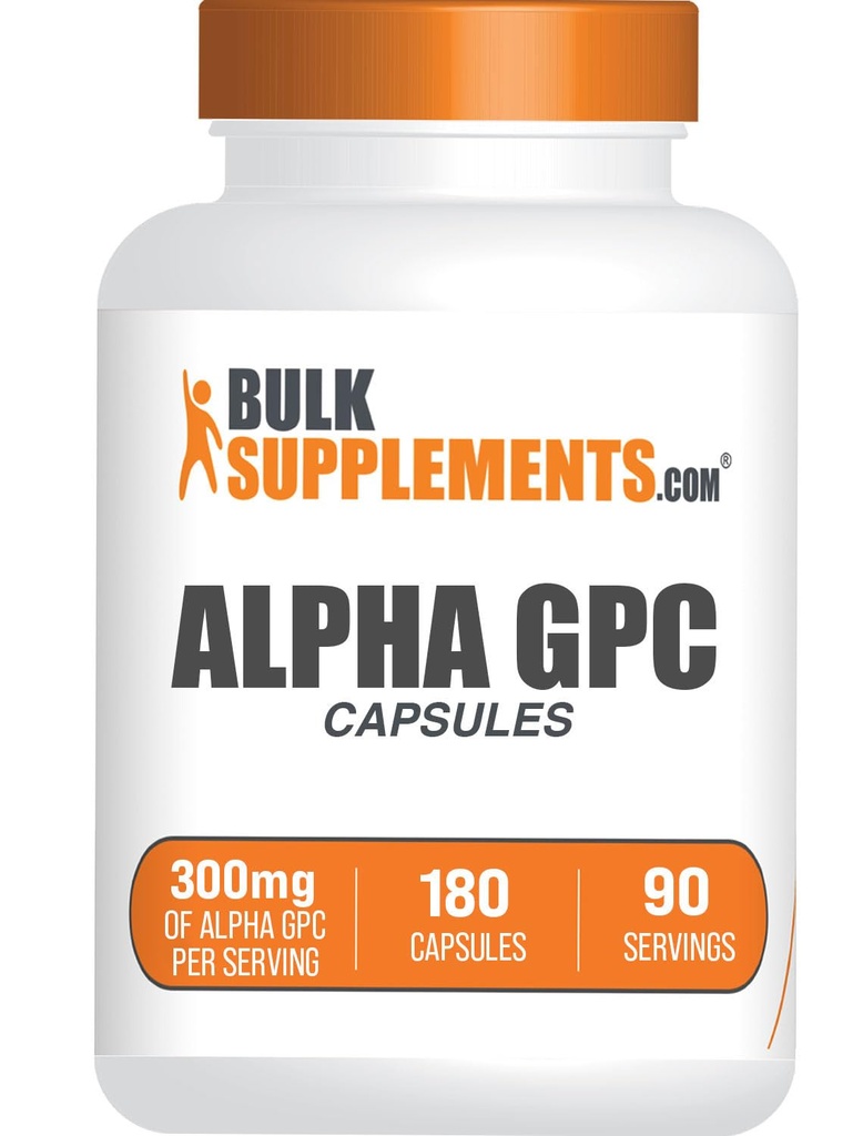 BulkSupplements.com Κάψουλες Alpha GPC - Συμπληρώματα ακετυλοχολίνης, Alpha GPC 300mg - Συμπληρώματα χοληστερόλης, Χωρίς γλουτένη, 2 κάψουλες ανά Σερβίρισμα, 180 κάψουλες (πακέτο του 1)