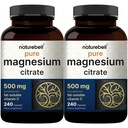 NatureBell 2 Συσκευασία Μαγνήσιο Κιτρικό 500mg, 480 Κάψουλες 