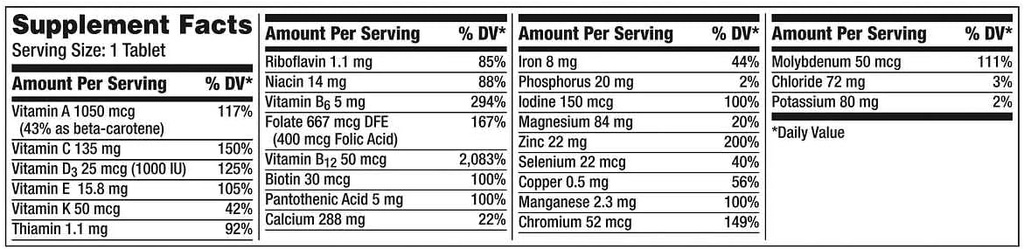 Centrum Silver Women 50+ Multivitamin, 275 Tablets Bundle with Travel Pill Organizer, 8 Διαμερίσματα Φορητή θήκη χάπι, Χρώμα Khaki