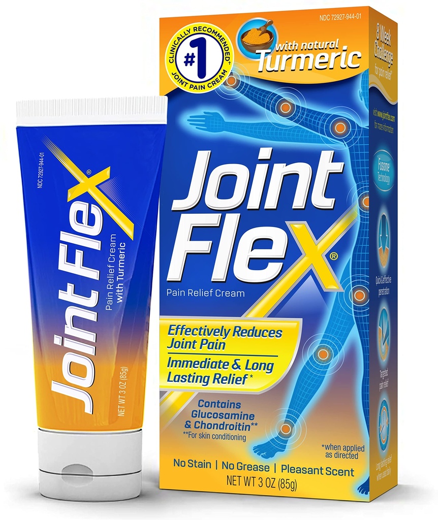 JOINTFLEX Pain Relief Cream with Turmeric, Arthritis Pain Relief, Joint Pain Relief, 3 Ounce Tube