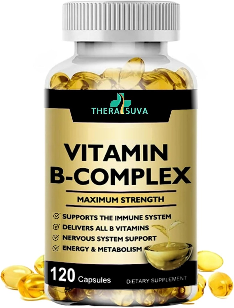 Μέγιστη δύναμη Βιταμίνη B-Complex + CoQ10 + Βιταμίνη C – Υψηλή ισχύς Φυσικό συμπλήρωμα για την ενέργεια & τη στήριξη του μεταβολισμού – 120 Softgels, 60 ημέρες προσφοράς