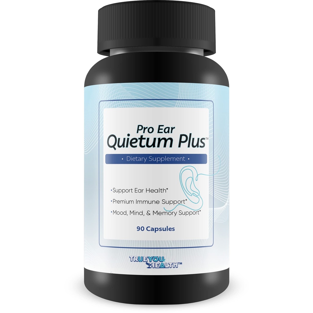 Pro Ear Quietum Plus - Φυσικό συμπλήρωμα υποστήριξης αυτιών για την προώθηση του συστήματος ακουστικής υγείας - Aid Inner Ear & Middle Ear Health - Υποστήριξη Μειωμένη ακουστική κλήση & Buzzing