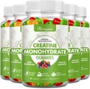 Creatine Monohydrate Gummies - Pre-Educate Complex Create για γυναίκες άνδρες, Ενισχυμένη δύναμη μυών, ενίσχυση εστίασης και αντοχής, μυών οικοδόμος 400 κόμης