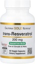 Resveratrol, 98% καθαρή Trans- ρεσβερατρόλη, Χωρίς Emodin & ΠΑΥ, Ιταλική Πηγή, 200 mg, 60 κάψουλες Veggie