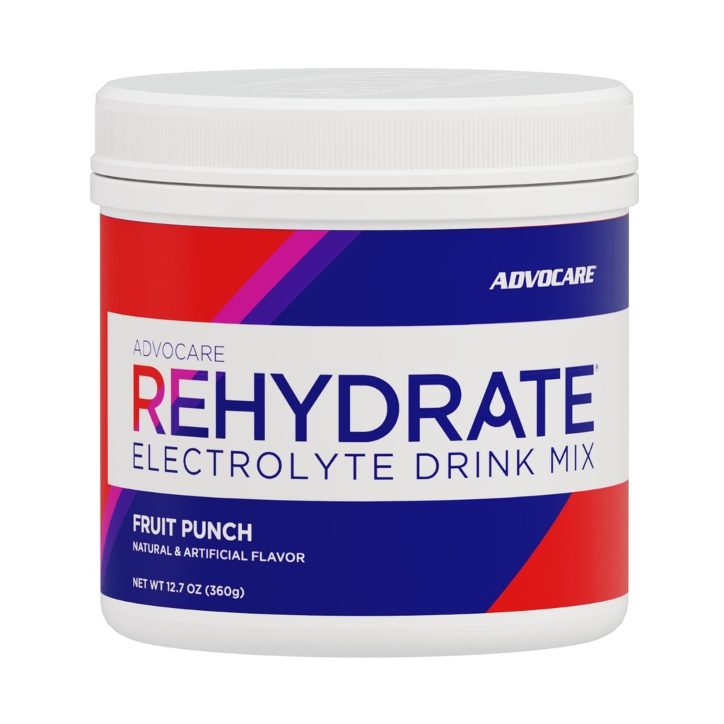 AdvoCare Rehydrate - Ηλεκτρολυτικό Μείγμα Ποτού - Περιλαμβάνει Μαγνήσιο, Νάτριο, Κάλιο & Ασβέστιο - Αντιοξειδωτικό & Αμινοξύ Ενισχυμένο - Υποστηρίζει Ενυδάτωση & Ανάκτηση - Punch Φρούτων, 12,7 oz