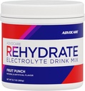 AdvoCare Rehydrate - Ηλεκτρολυτικό Μείγμα Ποτού - Περιλαμβάνει Μαγνήσιο, Νάτριο, Κάλιο & Ασβέστιο - Αντιοξειδωτικό & Αμινοξύ Ενισχυμένο - Υποστηρίζει Ενυδάτωση & Ανάκτηση - Punch Φρούτων, 12,7 oz
