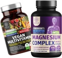 Number One Nutrition N1N Premium Magnesium Complex [500mg] Υψηλή απορρόφηση και Vegan Multivitamin [86 Ισχυρά συστατικά], μη ΓΤΟ και χωρίς γλουτένη, 2 πακέτα