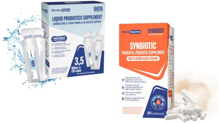 Biota Instant Probiotic Daily Drink for Digestive Health & Syndigest Dual Benefit Prebiotic & Probiotic for Gut Health