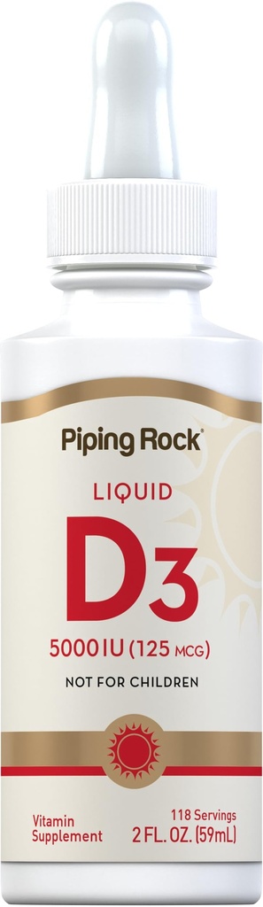 Πιπινγκ Ροκ Βιταμίνη D3 Υγρή 5000 IU (125 mcg) 