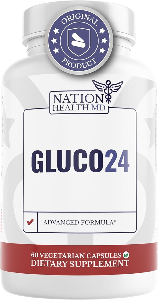 Gluco24 Supplement - Supplement with Cinnamon, Berberine, Vitamin C and More - Supplement for Men & Women, 60 Capsules