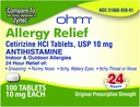 Om Cetirizine 10 mg Tablet - All Day Alergy Relief - 100 Count - Anti-Histamine for Hay Fever, Pollen, Dry Ichy Eyes - Αποτελεσματική ανακούφιση από όλες τις αλλεργίες