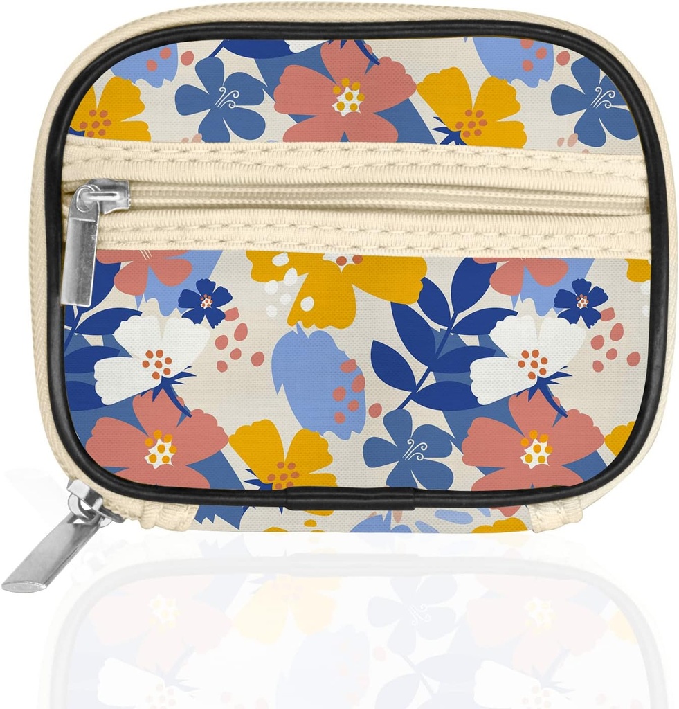 Serfeymi Weekly Travel Pill Organizer Pill Case for Purse with Removed 7 Day Pill Box, Fashionable Travel Medicine Organizer Pill Container for Medicine, Vitamin, Supplement - Bloom 02