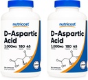 Nutricost D-Aspartic Acid Capsules (180 Caps) (2 Bottles)