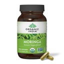 ORGANIC INDIA Moringa Herbal Supplement - Green Superfood, Nutrient Dense, Pure Plant Protein, Vitamin A, E, K, Iron, Calcium, Fiber, Vegan, Gluten-Free, USDA Certified Organic - 90 Capsules