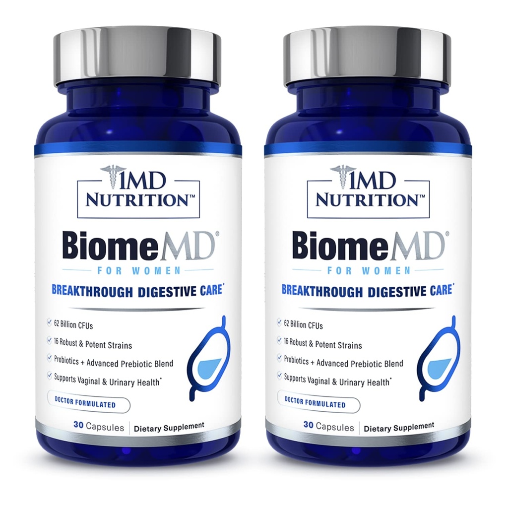 1MD Διατροφή BiomeMD Προβιοτικά για τις γυναίκες - 62 δισεκατομμύρια CFUs, 16 στεφάνες με προβιοτικά 