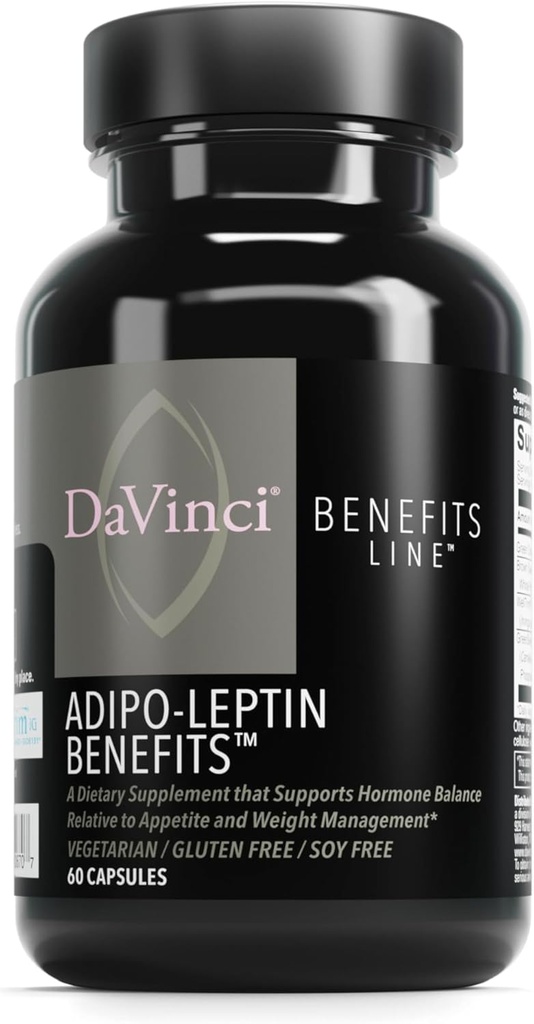 DAVINCI Labs Adipo-Leptin Οφέλη Συμπλήρωμα διατροφής - Υποστήριξη ισορροπίας ορμονών & Μεταβολισμός Υποστήριξη με εκχύλισμα πράσινου τσαγιού, εκχύλισμα πράσινου Coffee Bean & More* - 60 κάψουλες χορτοφαγικής (30 υπηρεσίες)