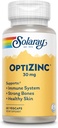 SOLARAY OptiZinc 30mg συμπλήρωμα υποστήριξης του ανοσοποιητικού - Συμπληρώματα ψευδαργύρου για άνδρες και γυναίκες w/Vitamin B6 - Ισχυρά οστά και την υγεία του δέρματος - Υψηλή απορρόφηση - 60 ημερών εγγύηση, 60 υπηρεσίες, 60 VegCaps