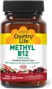 Country Life Methyl B12, υποστηρίζει ενέργεια & Stamina, 5.000mcg, 60 Lozenges, Certified Gluten Free, Certified Vegan, Certified Non-GMO Επαληθευμένο