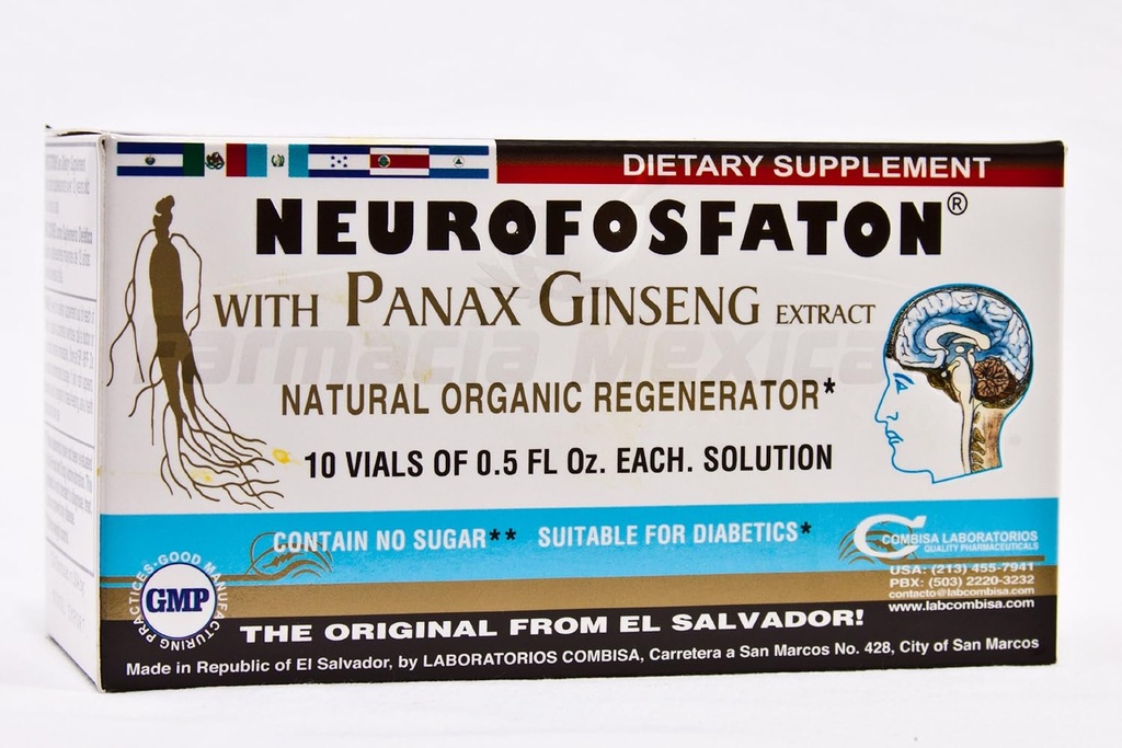 Neurofosfaton με εκχύλισμα Panax Ginseng - Υγιέστερη λειτουργία του εγκεφάλου - 10 φιαλίδιαY