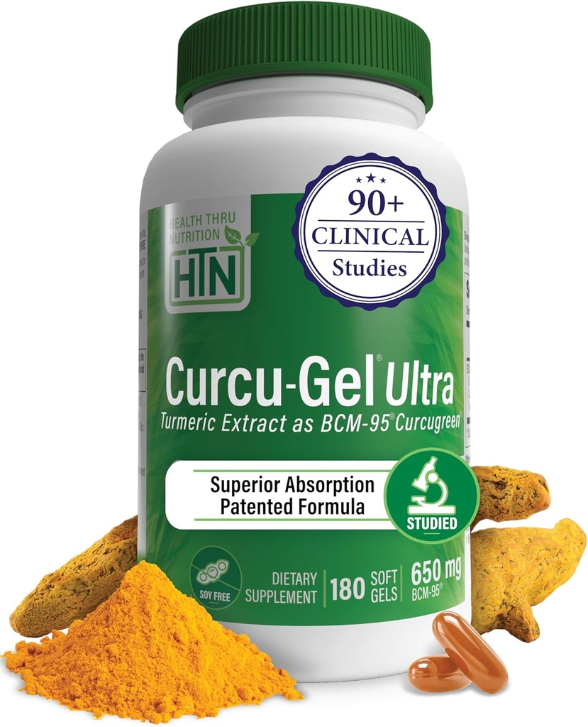 Health Thru Nutrition Curcu-Gel 650mg BCM-95® CurcuGreen Turmeric Curcumin 