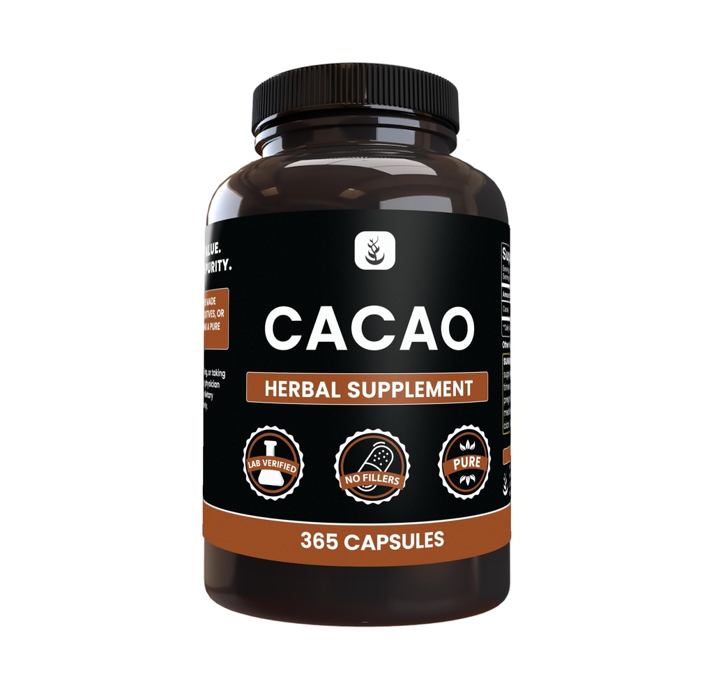 Pure Original Ingredients Cacao (365 Capsules) No Magnesium Or Rice Fillers, Always Pure, Lab Verified