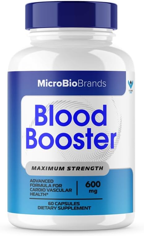 (Microbio Blood Booster, Micro Bio Bio Blood Booster Φυσικό συμπλήρωμα υποστήριξης ροής αίματος, Micro Bio Brands χάπια Advanced Microbiobrands Μέγιστη δύναμη Υποστήριξη Φόρμουλα (60 κάψουλες)