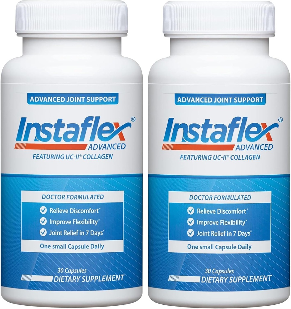 Instaflex Advanced Joint Support Nutritional Supplement Castule with Doctor Formated Joint Relief Supplement, Featuring UC-II Collagen & 5 Other Joint Discomfort Fighting Ingredients, 60 Ct