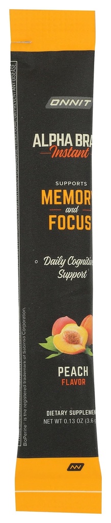 Onnit Labs Alpha Brain Instant Peach, 0.13 OZ