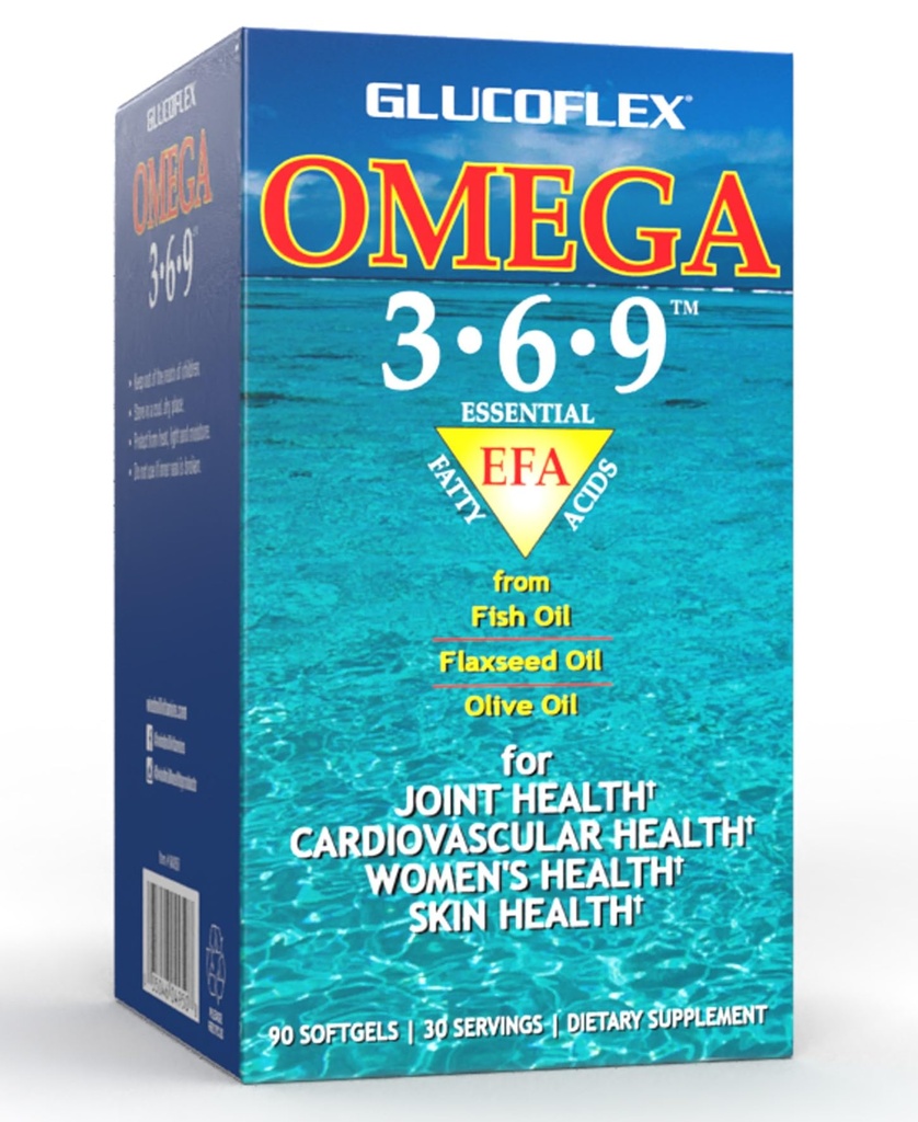 vGlucoflex Omega 3-6-9, Ωμέγα από EPA/DHA ιχθυέλαιο για κοινή υγεία, 30 μερίδες
