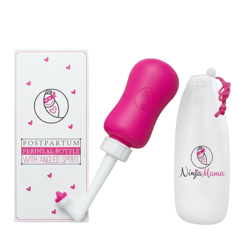 Ninja Mama Peri Μπουκάλι για Post Partum Essentials for Pain Relief, Tears & Hemorrhoids Μετά τη Γέννηση Φορητό Περινεαλικό Μπουκάλι με Angled Sput Labor & Delivery Bag Νοσοκομείου. (355ml)