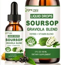 Soursop Graviola Liquid Drops, Organic Soursop Leave Extract w/Sea Moss, Elderberry Vitamin C and Zinc, 16-in-1 Soursop Bitters Liquid for Cell Support, Antioxidant and Immune Support 2 Fl/Oz