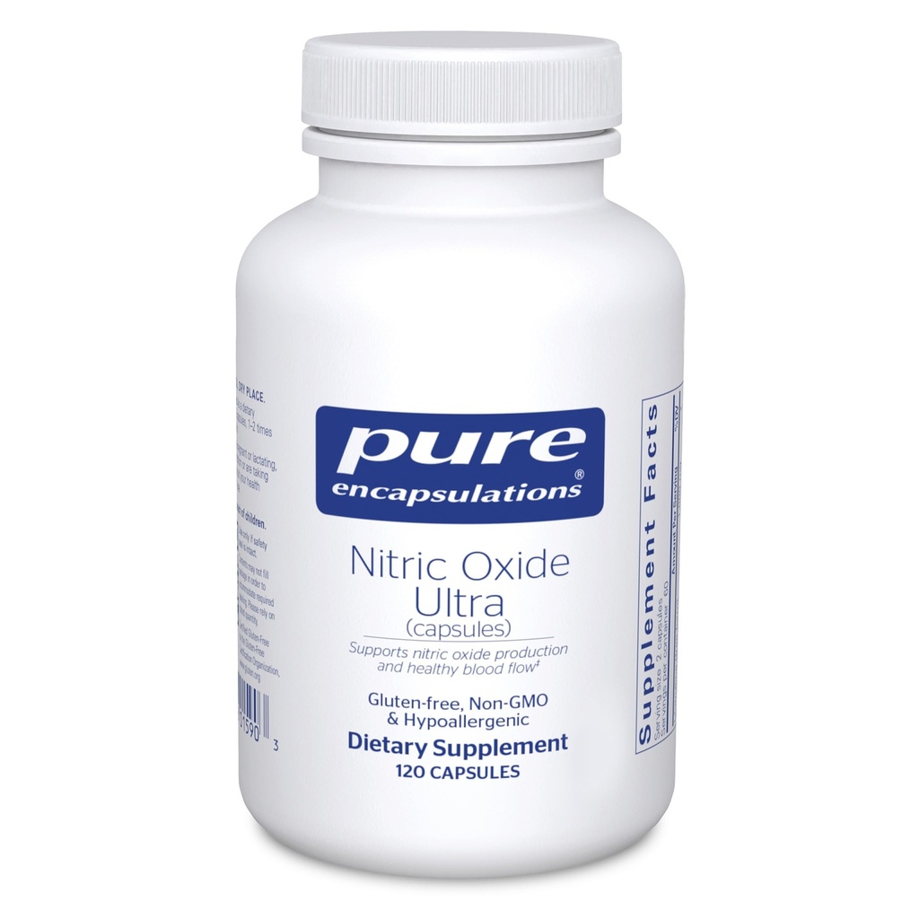 Pure Encapsulations Nitric Oxide Ultra (Κάψουλες) - Συμπλήρωμα Υποστηρίζει την παραγωγή νιτρικού οξειδίου, την υγιή ροή αίματος & την αγγειακή υγεία - με L-Citrulline & CranLoad Cranberry Extract - 120 κάψουλες
